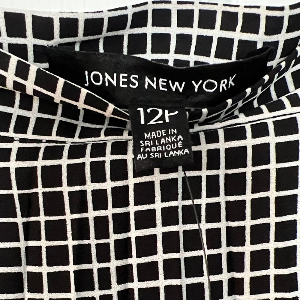 Jones New York Monochrome Grid A-Line Skirt - Picture 2 of 5